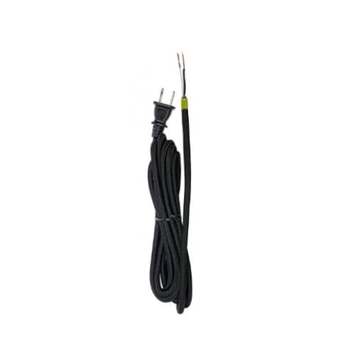 Satco 12-ft Rayon Cord Set, 18/2 SPT-2 105C w/ Molded Polarized Plug, White