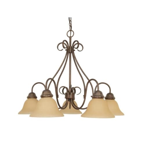 Nuvo 60W Castillo Series Chandelier w/ Champagne Glass, 5 Lights, Sonoma Bronze