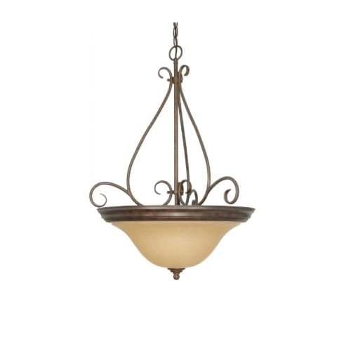 Nuvo 60W Castillo Series Pendant Light w/ Champagne Glass, 3 Lights, Sonoma Bronze