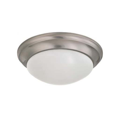 Nuvo 60W LED Flush Mount Fixture, Twist & Lock Fixture, 2 Light, Brushed Nickel