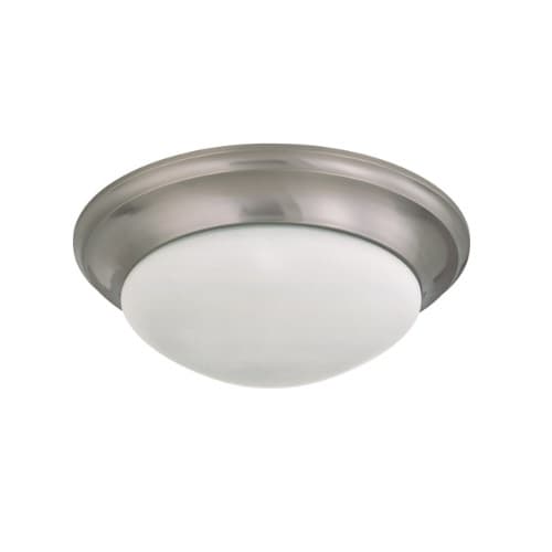 Nuvo 17" 60W Twist and Lock Ceiling Light w/ Frosted Glass, 3 Lights, Brushed Nickel