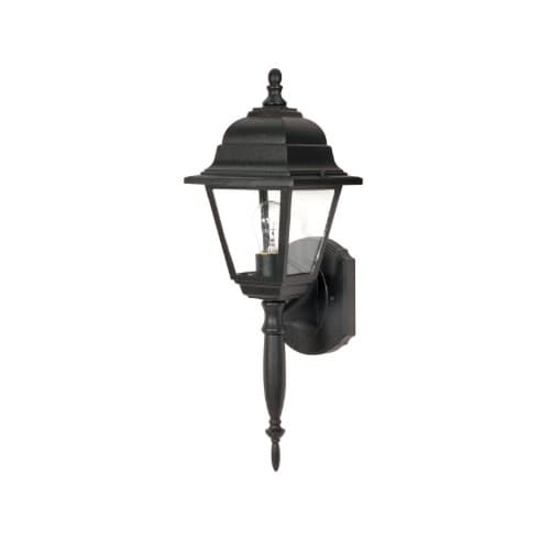 Nuvo 60W Briton Wall Lantern w/ Clear Seed Glass, 1 Light, Textured Black