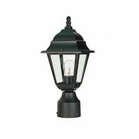 60W Briton Post Lantern w/ Clear Seed Glass, 1 Light, Textured Black