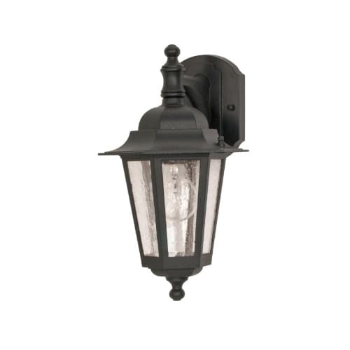 Nuvo 60W Cornerstone Wall Lantern w/ Clear Seed Glass, 1 Light, Textured Black 