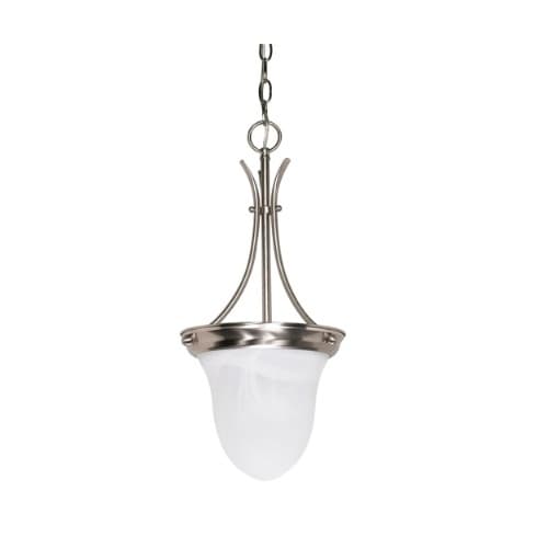 Nuvo 10" 100W Pendant Light w/ Alabaster Glass, Brushed Nickel