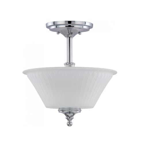 Nuvo 60W Teller Series Semi Flush Ceiling Light w/ Frosted Glass, 2 Lights, Polished Chrome
