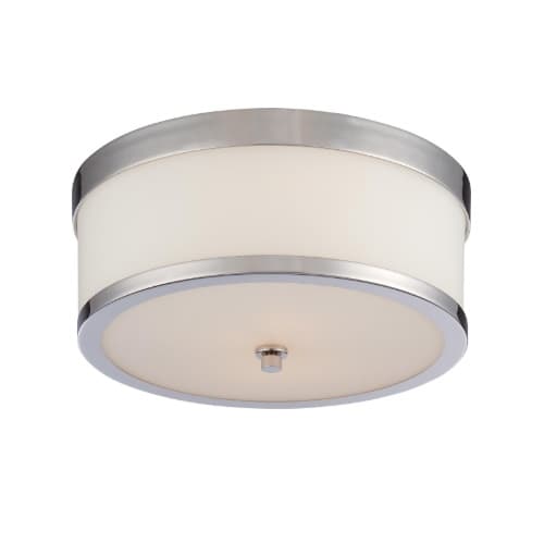 Nuvo 60W Celine Series Flush Mount Ceiling Light w/ Satin Glass, Polished Nickel