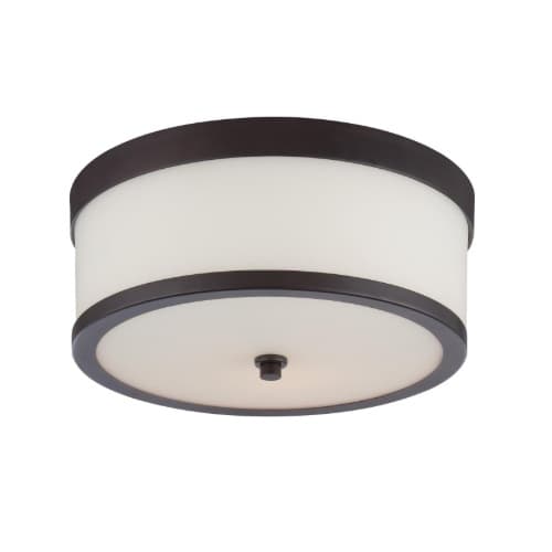 Nuvo 60W Celine Series Flush Mount Ceiling Light w/ Satin Glass, Venetian Bronze