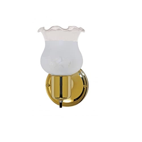 Nuvo 5" 60W Vanity Light w/ Frosted Grape Shade, On/Off Switch, Polished Brass