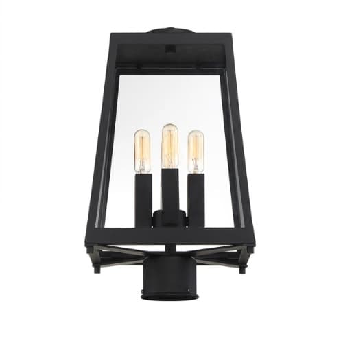 Nuvo 60W Halifax Series Post Light w/ Clear Glass, 4 Lights, Matte Black