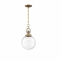 100W Skyloft Series Pendant Light w/ Clear Glass, Burnished Brass