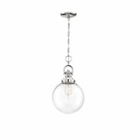 100W Skyloft Series Pendant Light w/ Clear Glass, Polished Nickel