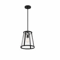 100W Bruge Series Pendant Light w/ Clear Glass, Matte Black