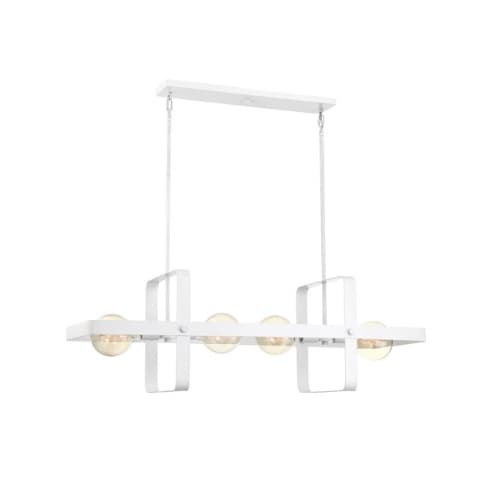 Nuvo 60W Prana Series Island Pendant Light, 4 Lights, White