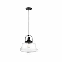 100W Basel Series Pendant Light w/ Clear Glass, Aged Bronze