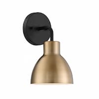 100W Sloan LED Vanity Fixture, 1 Light, Matte Black and Burnshed Brass Finish