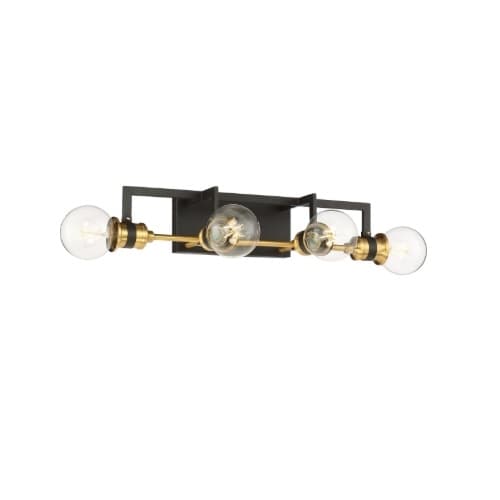 Nuvo 60W Intention Series Vanity Light, 4 Lights, Warm Brass and Black