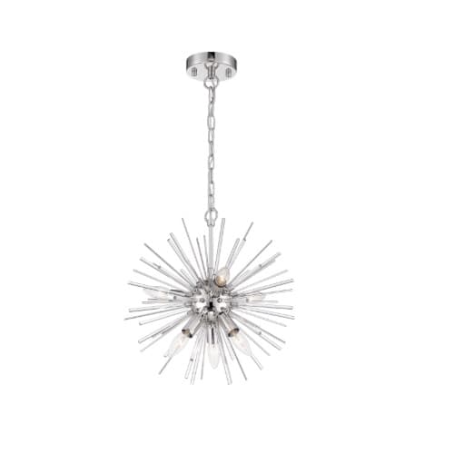 Nuvo 60W Cirrus Series Chandelier w/ Glass Rods, 6 Lights, Polished Nickel