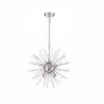 Nuvo 60W Cirrus Series Chandelier w/ Glass Rods, 8 Lights, Polished Nickel