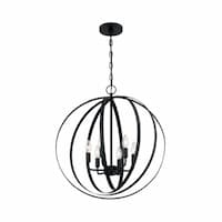 60W Pendleton Series Pendant Light, 6 Lights, Matte Black