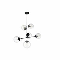 60W Sky Series Pendant Light w/ Clear Glass, Matte Black