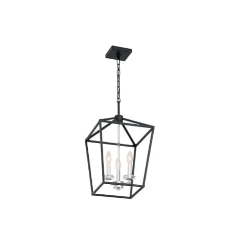 Nuvo 60W Storyteller Series Island Pendant Light, 3 Lights, Matte Black & Polished Nickel