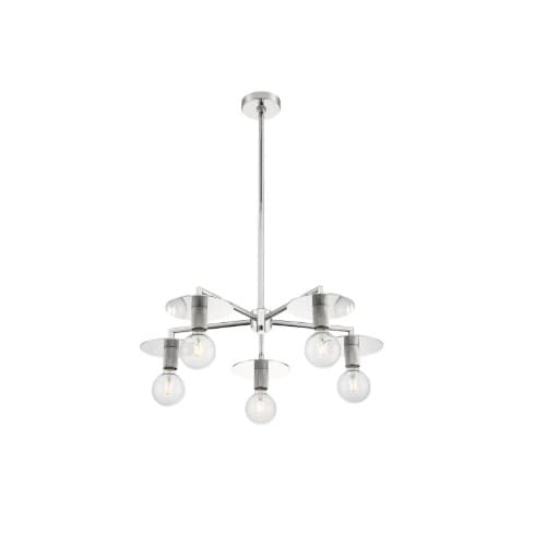 Nuvo 60W Bizet Series Chandelier, 5 Lights, Polished Nickel