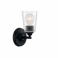 60W Bransel LED Vanity, w/ Seeded Glass, 1 Light, Matte Black