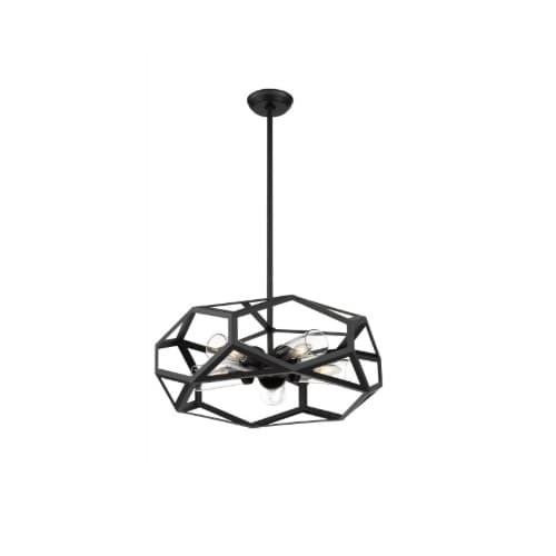 Nuvo 60W Zemi Series Chandelier w/ Clear Glass, 5 Lights, Black