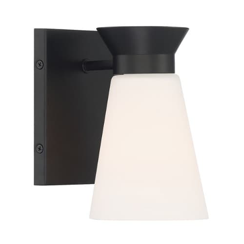 Nuvo 60W Caleta Series Wall Sconce w/ Cylindrical Glass, Black