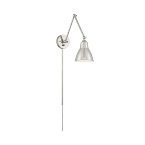 Nuvo 120V Fulton Swing Arm Lamp w/ Switch, E26, Polished Nickel