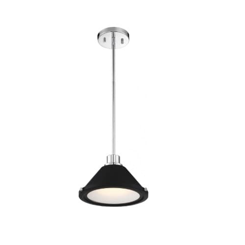 Nuvo 12W LED Bette Series Mini Pendant Light, 1020 lm, 3000K, Polished Nickel & Matte Black