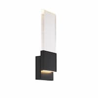 13W LED Ellusion Series Large Wall Sconce w/ Seeded Glass, Dim, 700 lm, 3000K, Black
