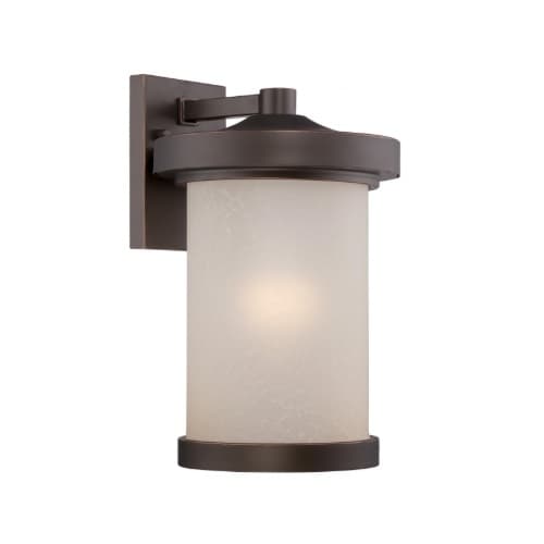 Nuvo 10.5W LED Diego Series Wall Lantern w/ Amber Glass, 830 lm, 3000K, Mahogany Bronze