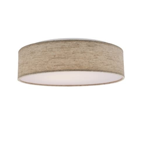 Nuvo 15" 20W LED Flush Mount Ceiling Light w/ Beige Shade, Dim, 1400 lm, 3000K