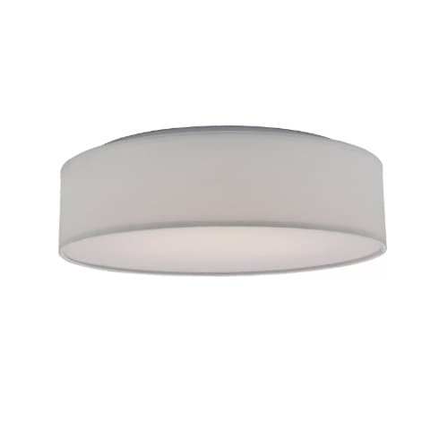 Nuvo 15" 20W LED Flush Mount Ceiling Light w/ White Shade, Dim, 1400 lm, 3000K