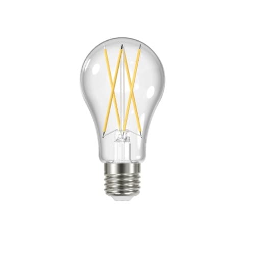 Satco 12W LED A19 Bulb, 100W Inc. Retrofit, Dim, 1500 lm, 2700K, Clear