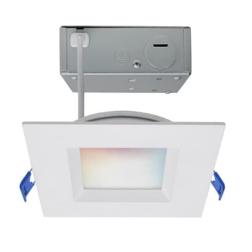 Satco 12W LED 6-in Square Low Prof Regress Baffle Downlight, SelectableCCT