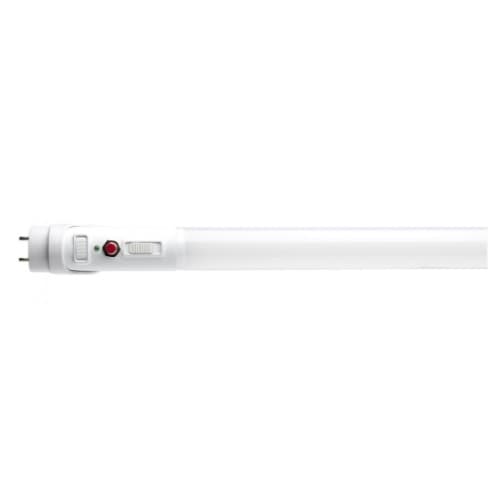 Satco 15W LED 4-ft T8 Tube w/ BBU, Type B, G13, 120-277V, SelectableCCT, WH