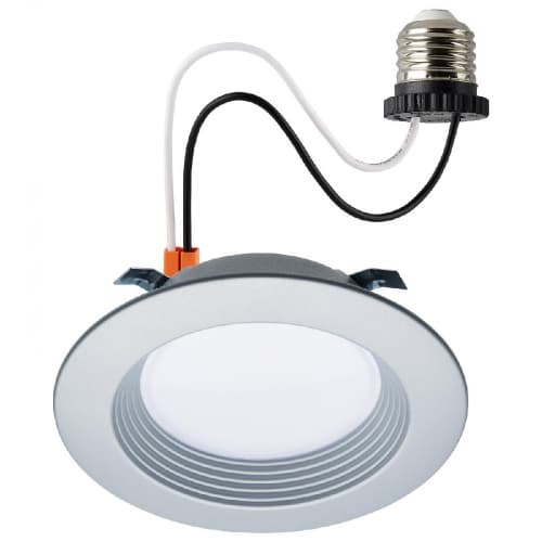 Satco 4-in 6.7W LED Downlight, E26, 600 lm, 120V, CCT Select, Nickel