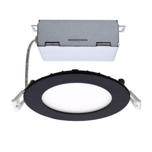 Satco 10W LED 4-in Round Edge-Lit Downlight w/ Remote Driver, SelectCCT, BK