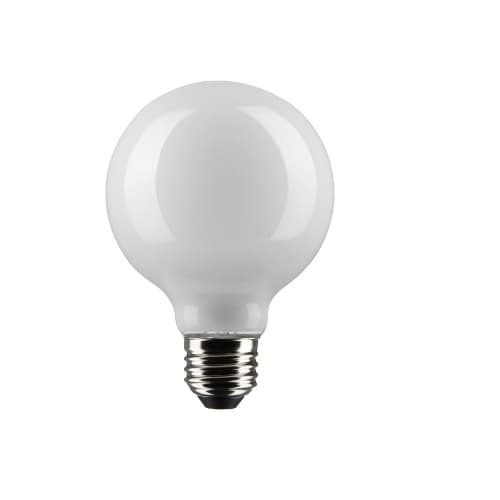 Satco 4.5W LED G25 Bulb, Dimmable, E26, 350 lm, 120V, 2700K, White, 2 PK