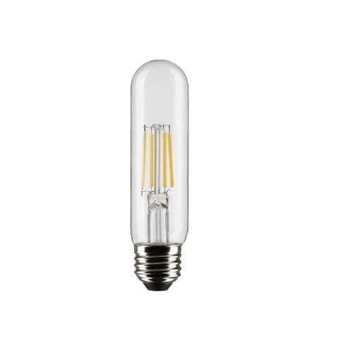 Satco 5.5W LED T10 Bulb, Dimmable, E26, 450 lm, 120V, 3000K, Clear