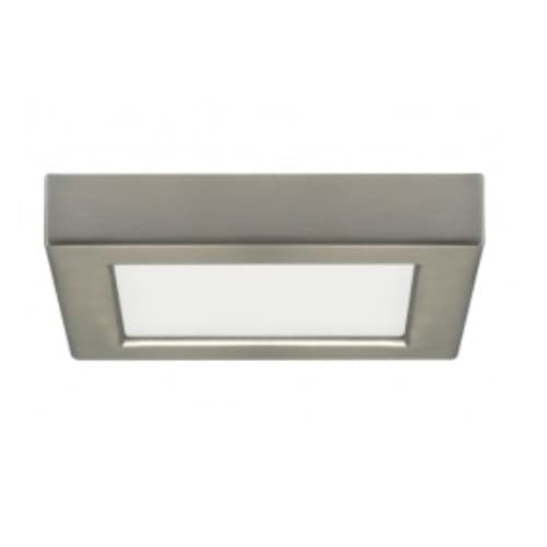 Satco 10.5W 5.5-in LED Blink Square Flush Mount, 120V, 3000K, Brushed Nickel