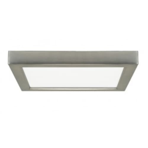 Satco 18.5W 9-in LED Blink Square Flush Mount, 120V, 3000K, Brushed Nickel