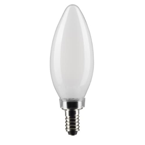 Satco 3W LED B11 Bulb, E12 Base, 90CRI, 200 lm, 120V, 2700K, Frosted, 2PK