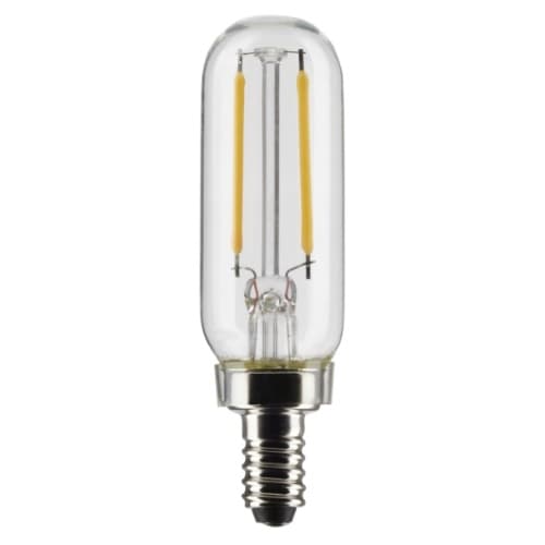 Satco 2.8W LED T6 Bulb, Dimmable, E12, 200 lm, 120V, 2700K, Clear, 2PK