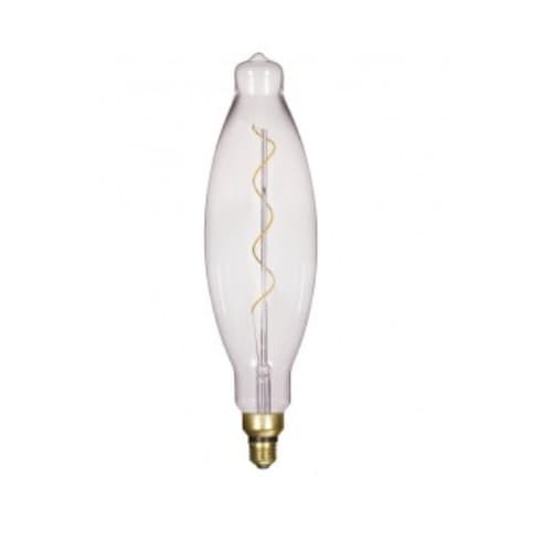 Satco 4W LED BT38 Bulb, Clear Filament, Dimmable, 2150K