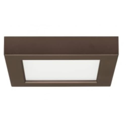 Satco 10.5W 5.5-in Square LED Flush Mount, Dimmable, 2700K, 90 CRI, Bronze