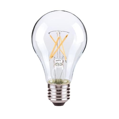 Satco 5W LED A19 Bulb, 40W Inc. Retrofit, E26, 450 lm, 120V, 2700K, Clear